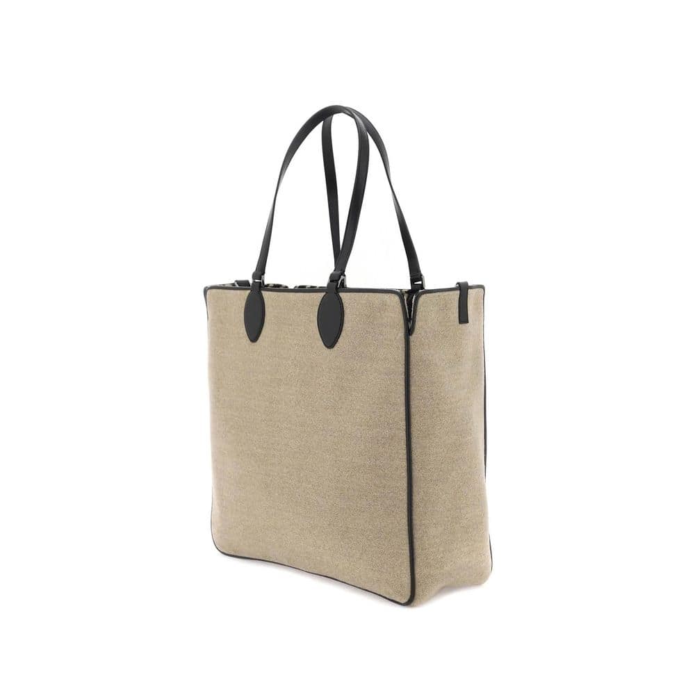 Valentino Garavani Beige Wool Tote Bag - Image 2