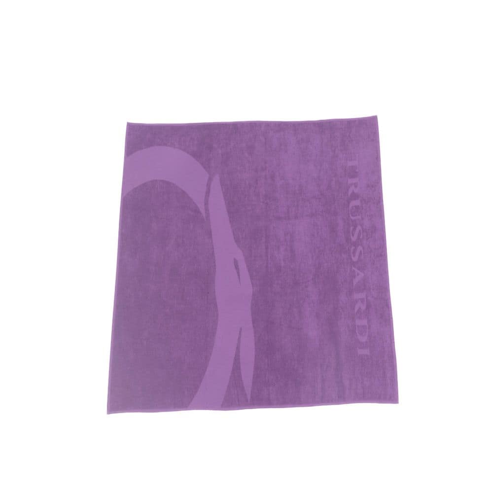Trussardi Beachwear Purple Cotton Men Swim Towel