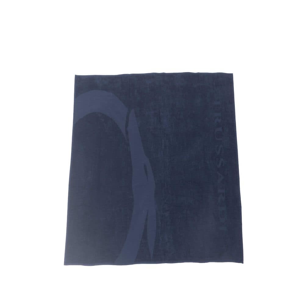 Trussardi Beachwear Blue Cotton Men's Beach Towel