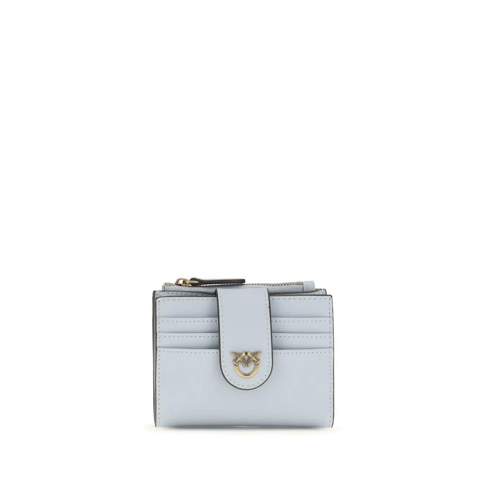 PINKO Blue Calf Leather Bos Taurus Wallet