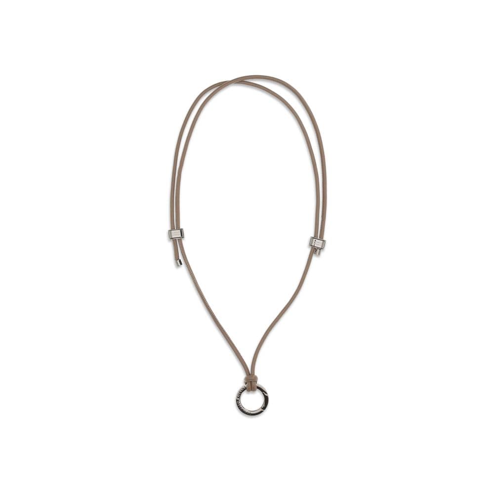 Brunello Cucinelli Black Calf Leather Bos Taurus Necklace