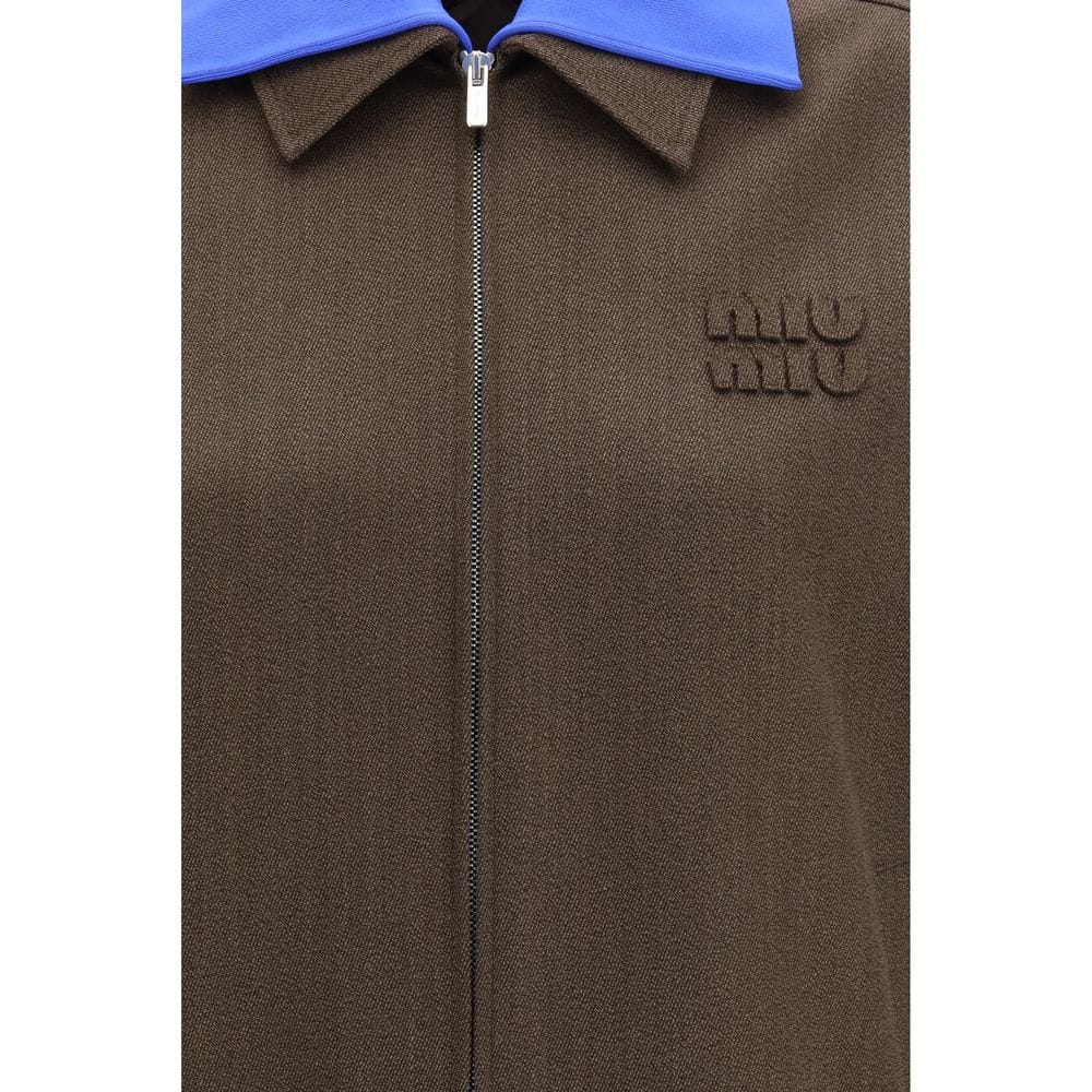 Miu Miu Brown Fleece Wool Bomber - Image 3