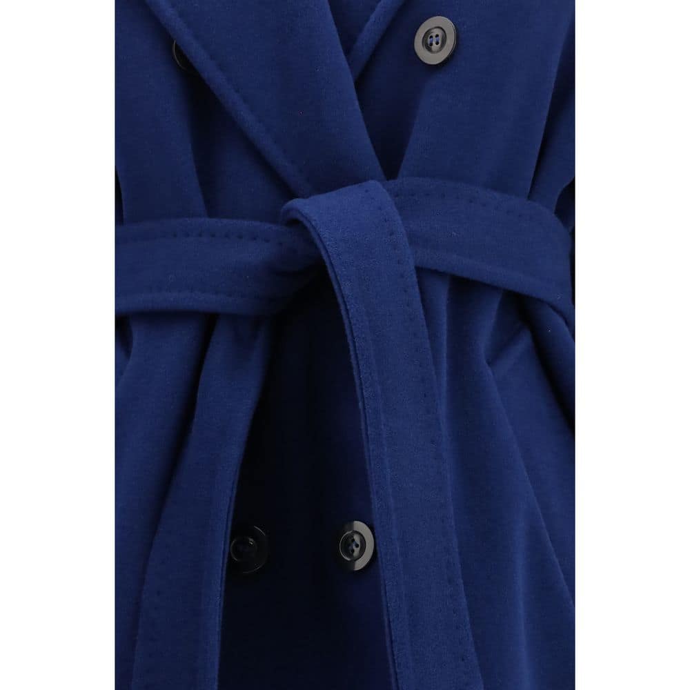 Max Mara Blue Fleece Wool Coat - Image 3