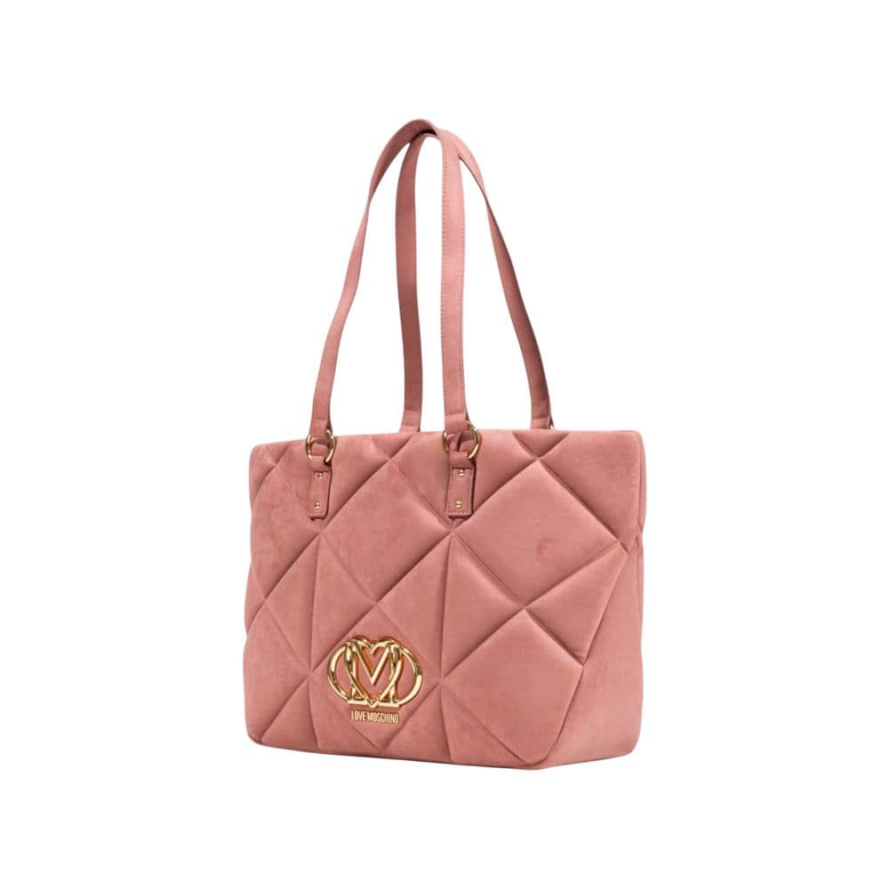 Love Moschino Pink Suede Leather Handbag - Image 2