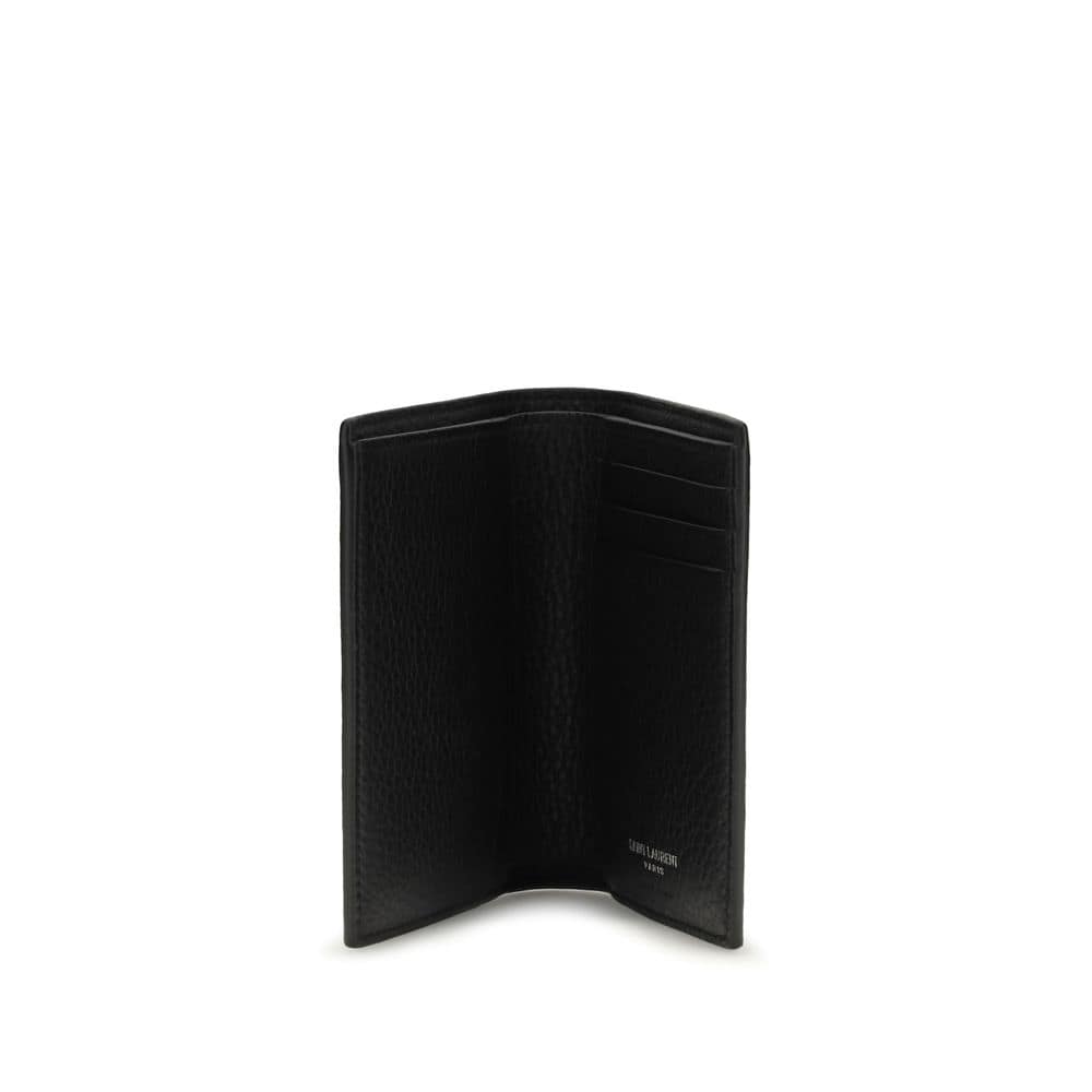 Saint Laurent Black Calf Leather Bos Taurus Wallet - Image 3