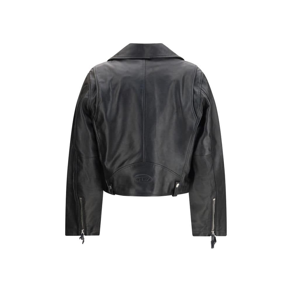 Diesel Black Leather Jacket - Image 2