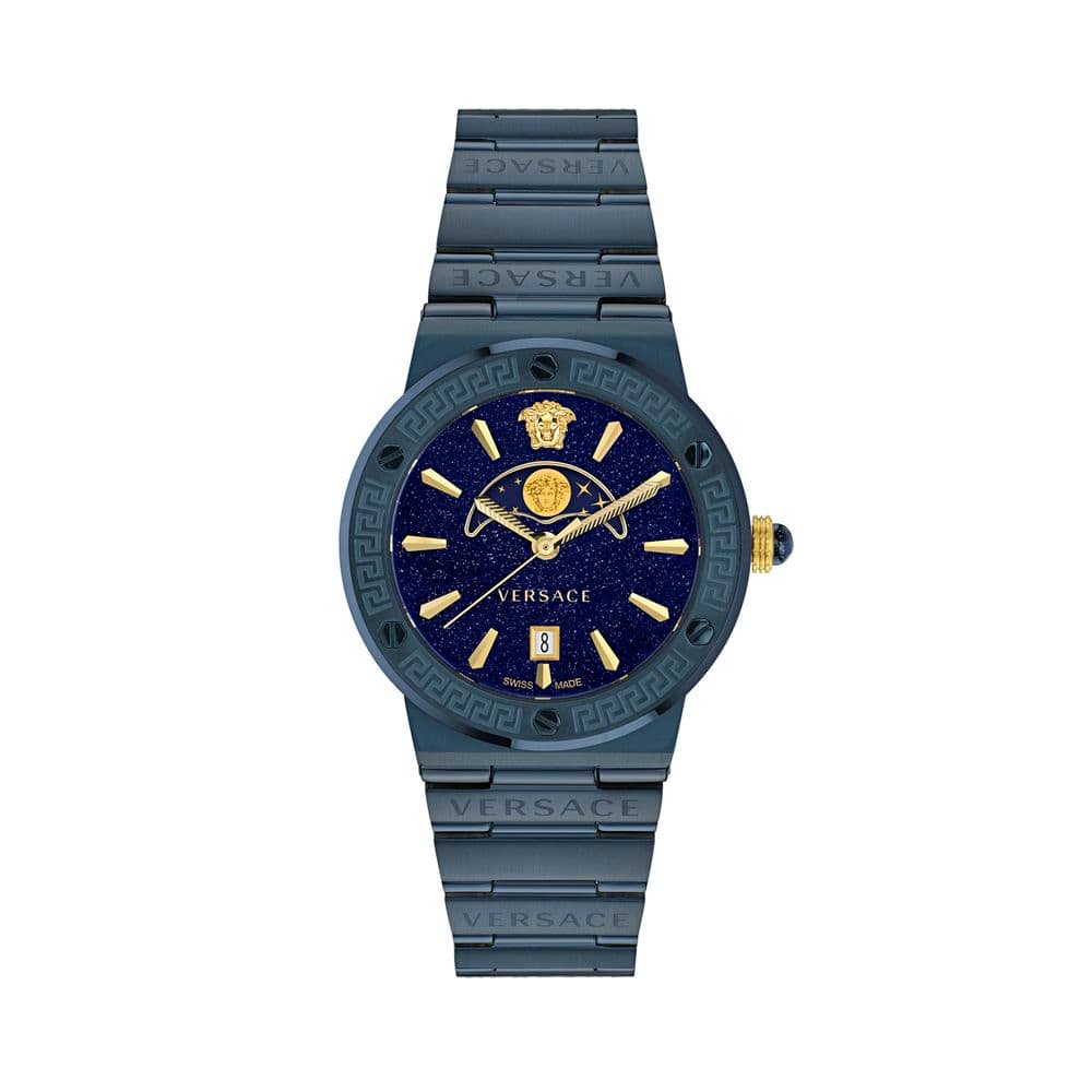 Versace Blue Stainless Steel Dress Watch