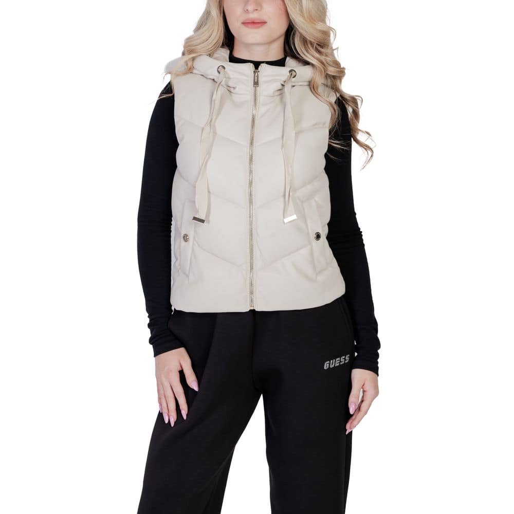 Morgan De Toi Cream Polyethylene Sleveless Jacket - Image 2