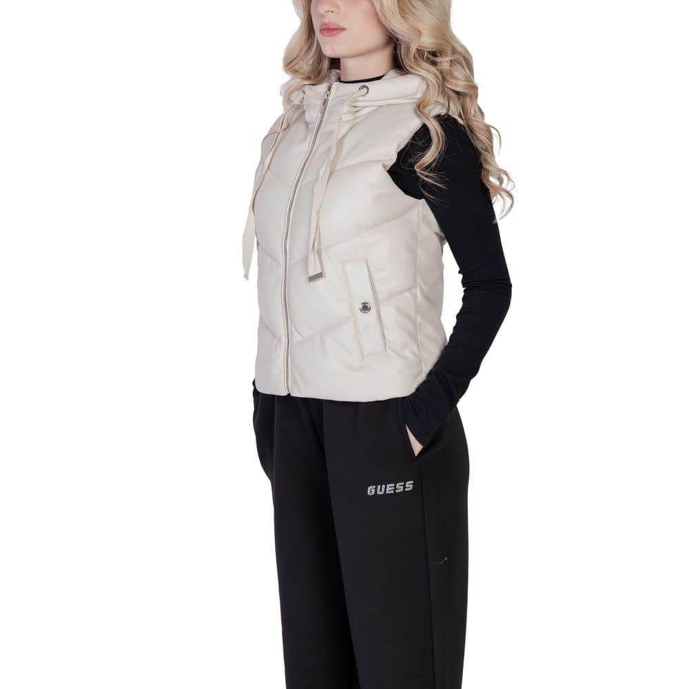 Morgan De Toi Cream Polyethylene Sleveless Jacket - Image 3