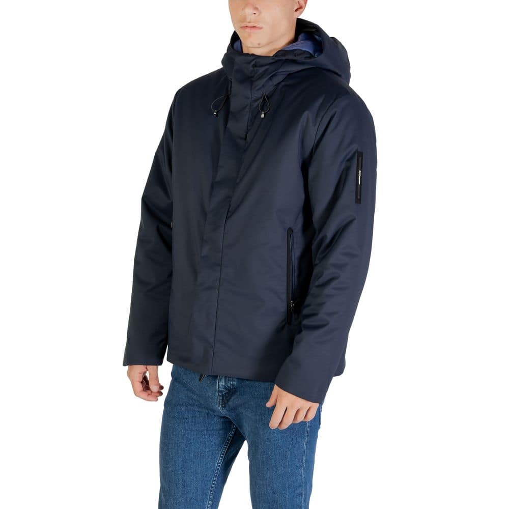 EA7 Emporio Armani Blue Polyester Coat - Image 4