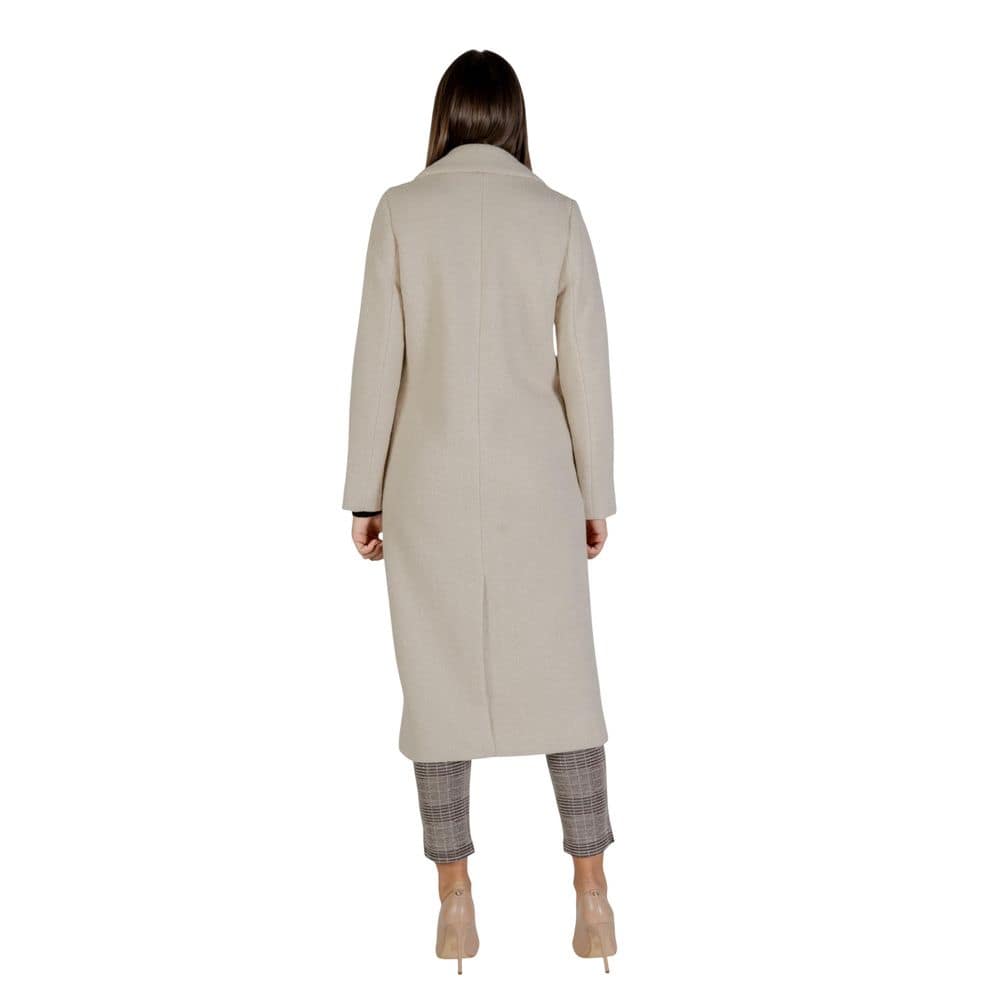 ICHI Cream Wool Coat - Image 4