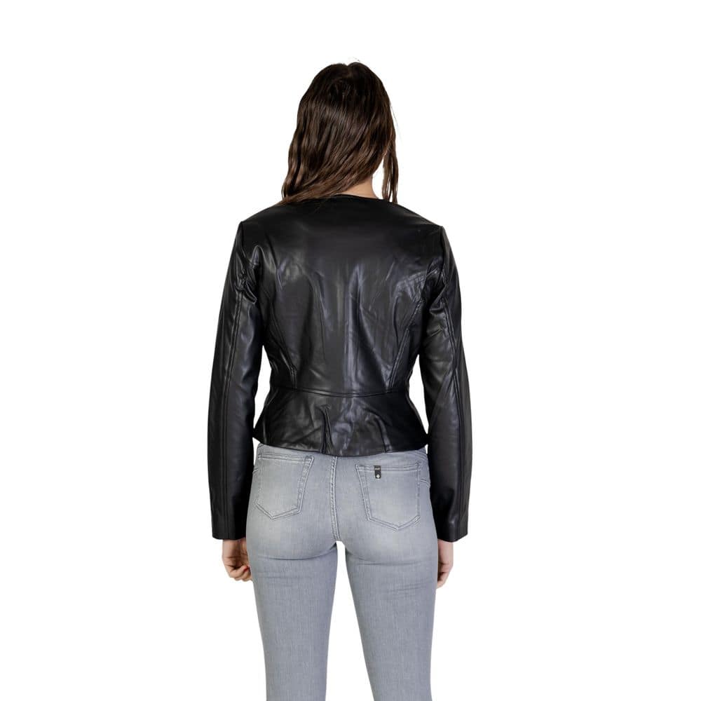 Jacqueline De Yong Black Leather Jacket - Image 2