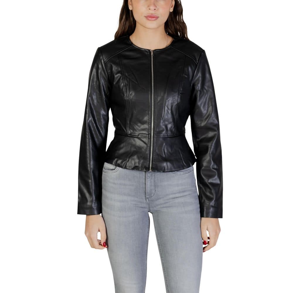 Jacqueline De Yong Black Leather Jacket - Image 3