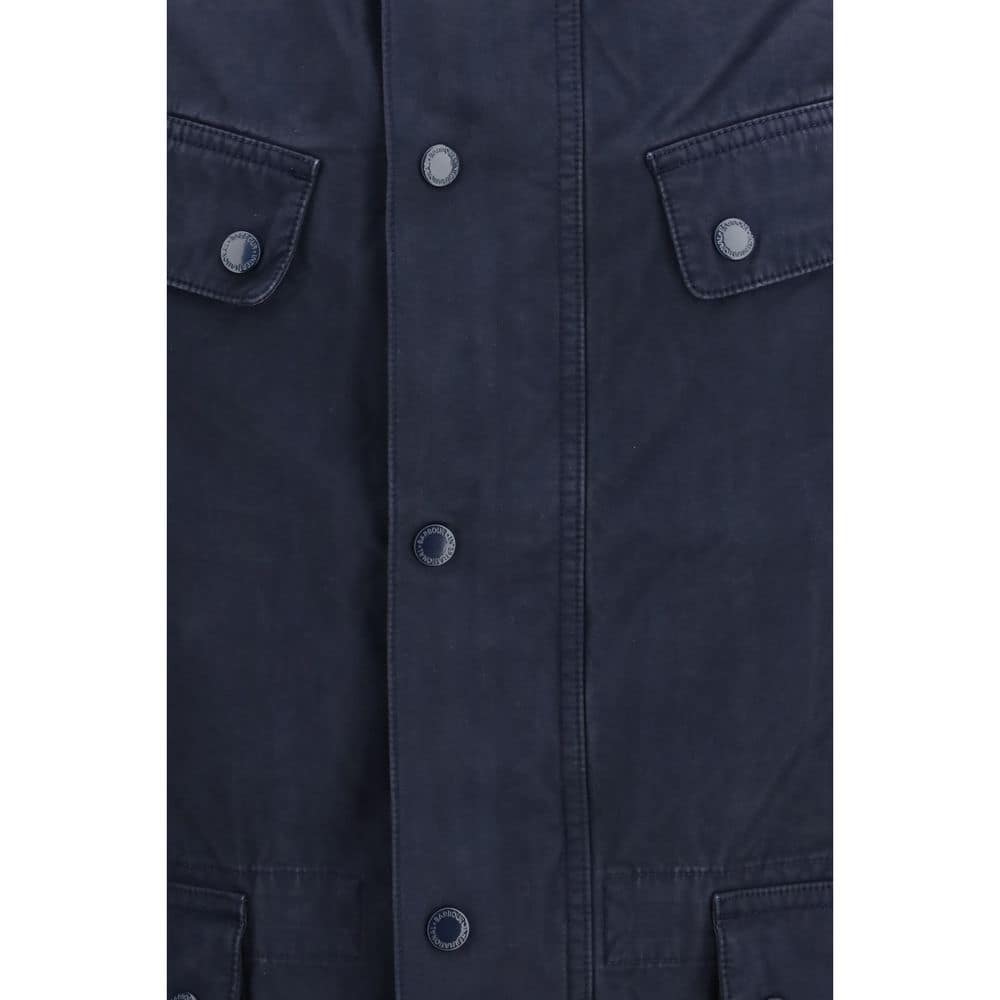 Barbour International Blue Cotton Full-Length Jacket - Image 3