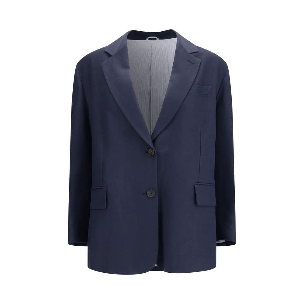 Brunello Cucinelli Blue Viscose Coat