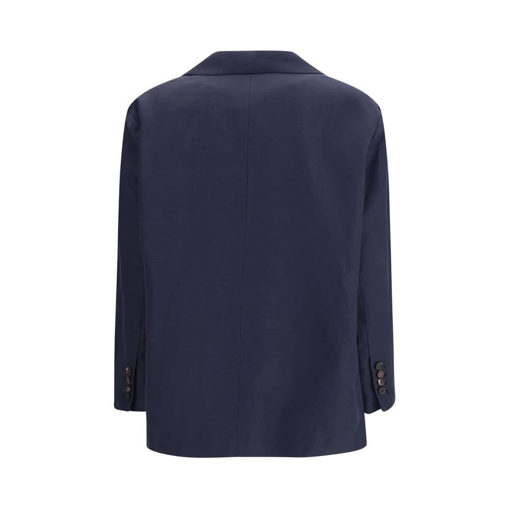 Brunello Cucinelli Blue Viscose Coat - Image 2