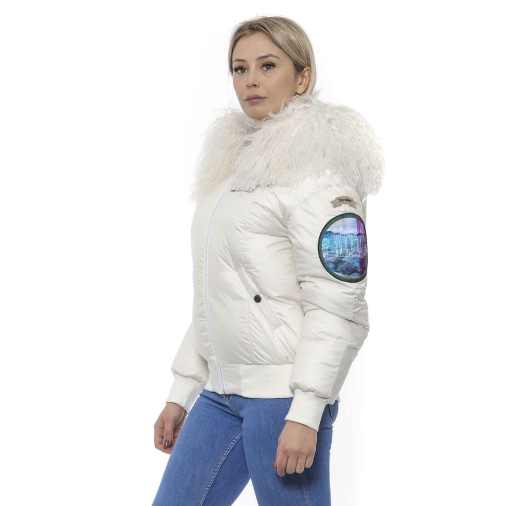 Mr&Mrs Italy White Polyester Women Bomber Jacket - Image 2
