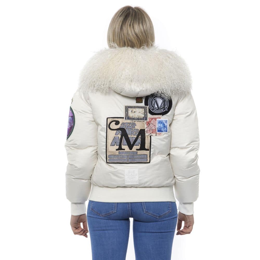 Mr&Mrs Italy White Polyester Women Bomber Jacket - Image 3