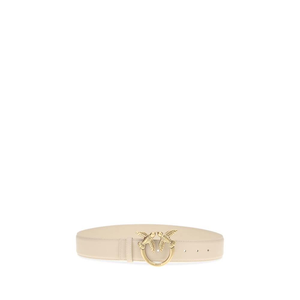 PINKO Beige Calf Leather Bos Taurus Regular Belt - Image 2