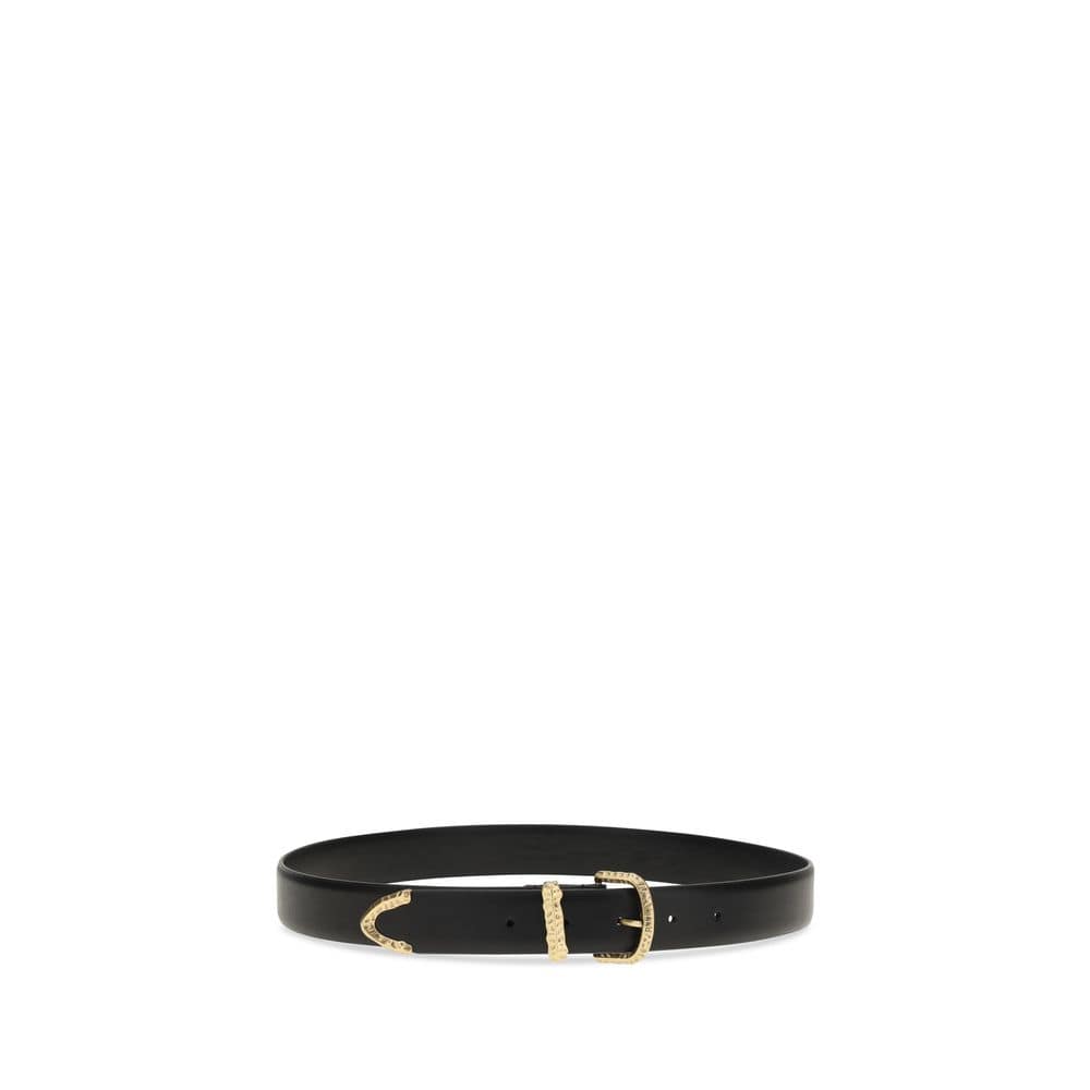 PINKO Black Calf Leather Bos Taurus Regular Belt - Image 2