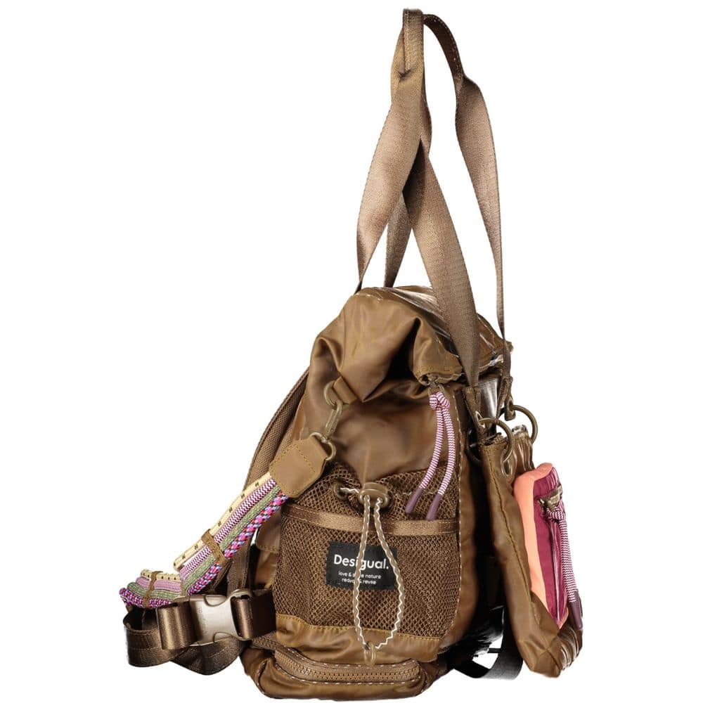 Desigual Marrone Poliestere Woman Backpack - Image 3