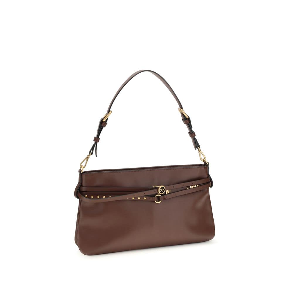 PINKO Brown Calf Leather Bos Taurus Shoulder Bag - Image 2