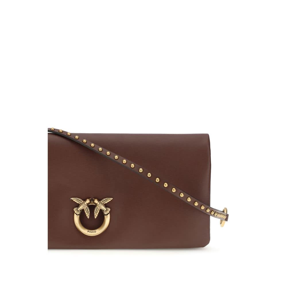 PINKO Bordeaux Calf Leather Bos Taurus Clutch Bag - Image 4