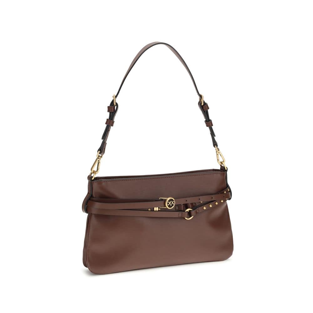 PINKO Brown Calf Leather Bos Taurus Shoulder Bag - Image 2