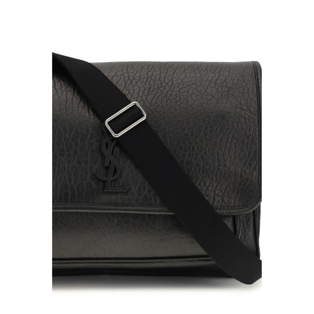 Saint Laurent Black Calf Leather Bos Taurus Shoulder Bag - Image 4