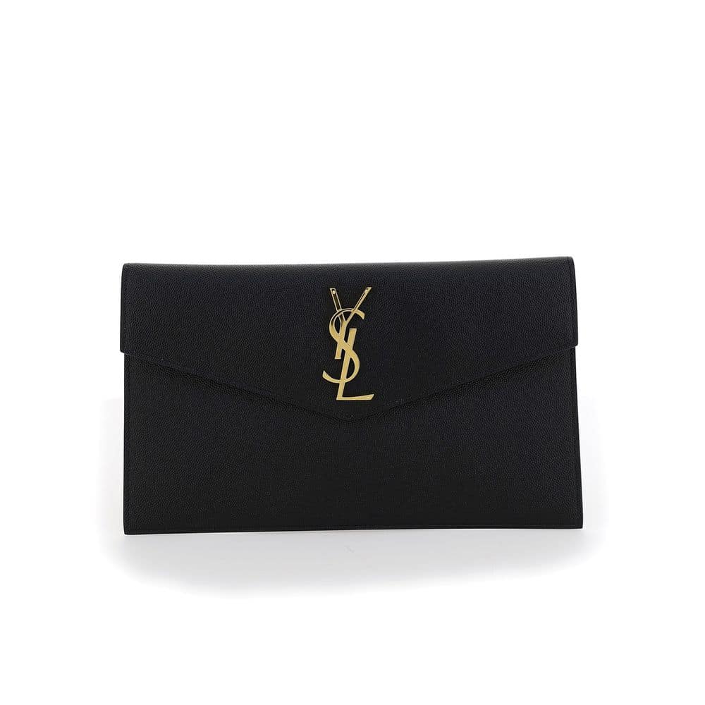 Saint Laurent Black Calf Leather Bos Taurus Clutch Bag