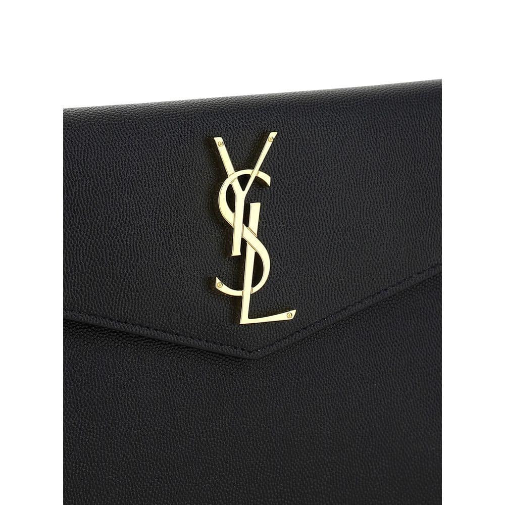 Saint Laurent Black Calf Leather Bos Taurus Clutch Bag - Image 3