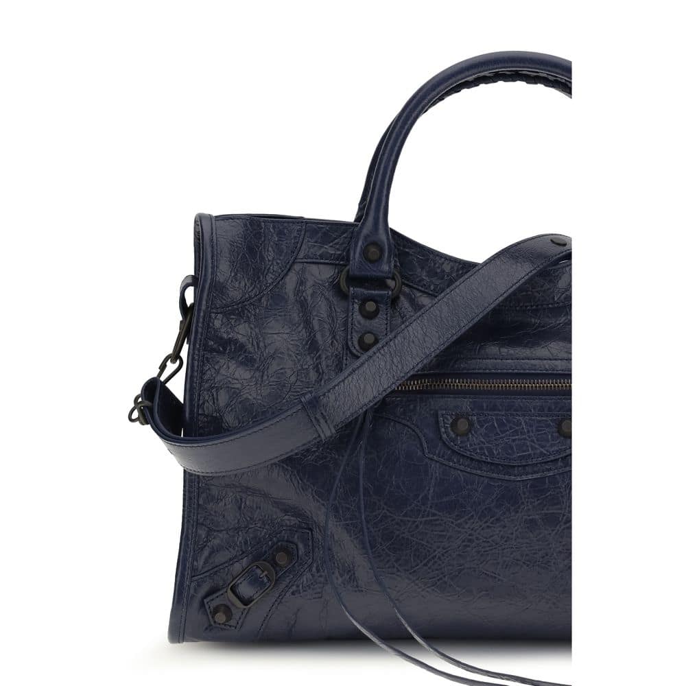 Balenciaga Blue Calf Leather Bos Taurus Shoulder Bag - Image 4