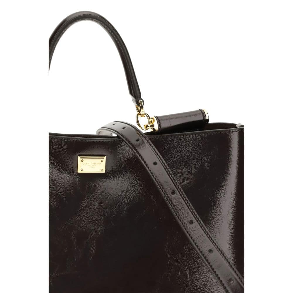 Dolce & Gabbana Brown Calf Leather Bos Taurus Handbag - Image 4