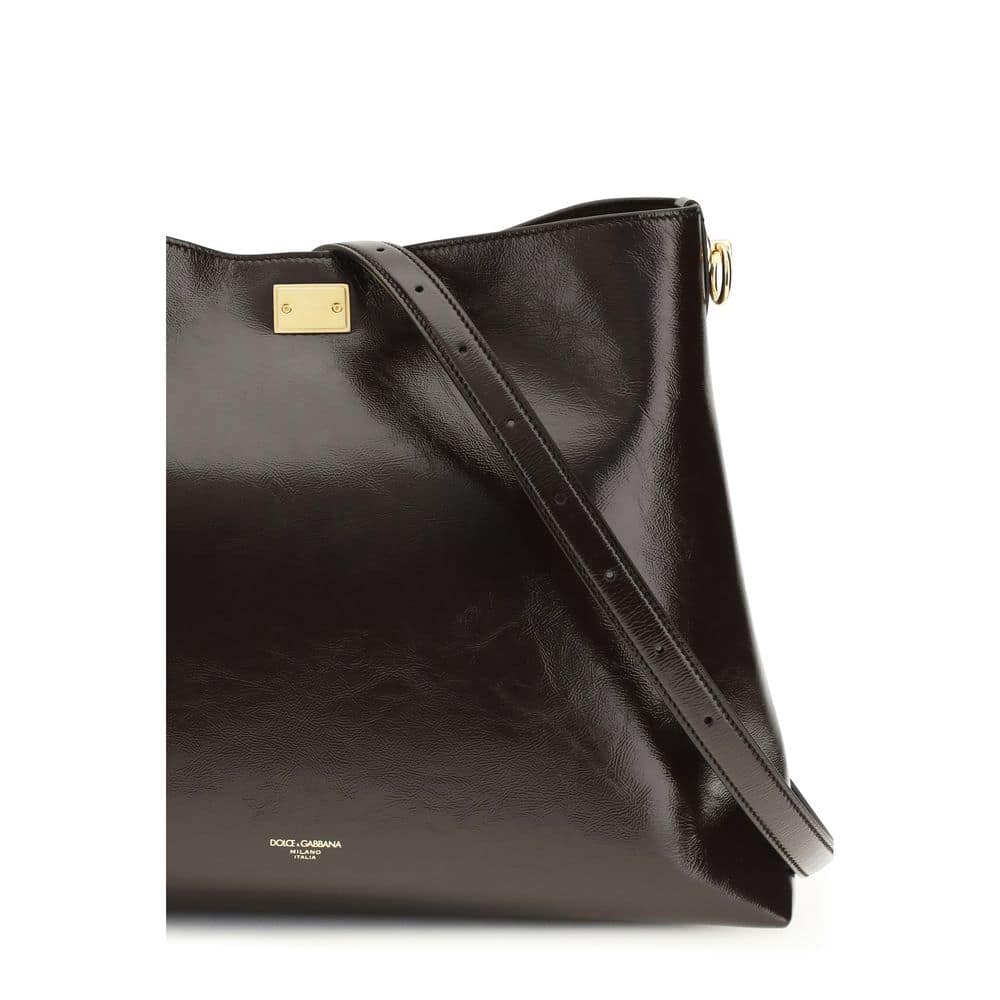 Dolce & Gabbana Brown Calf Leather Bos Taurus Shoulder Bag - Image 4