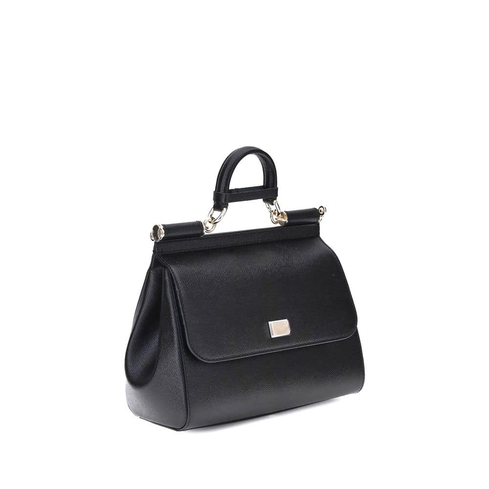 Dolce & Gabbana Black Calf Leather Bos Taurus Handbag - Image 2