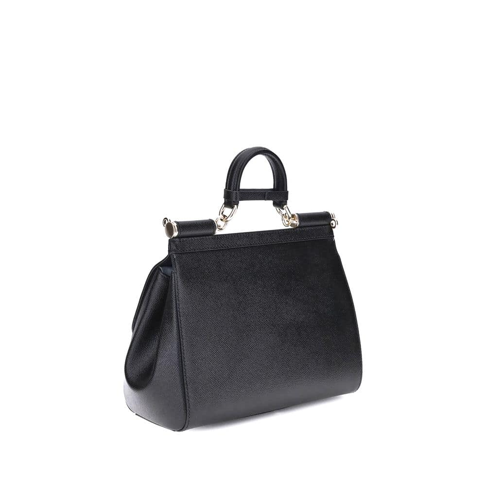 Dolce & Gabbana Black Calf Leather Bos Taurus Handbag - Image 3