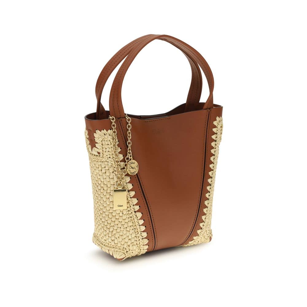 ChloƩ Beige Raffia Shoulder Bag - Image 2