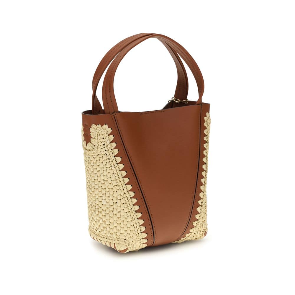 ChloƩ Beige Raffia Shoulder Bag - Image 3