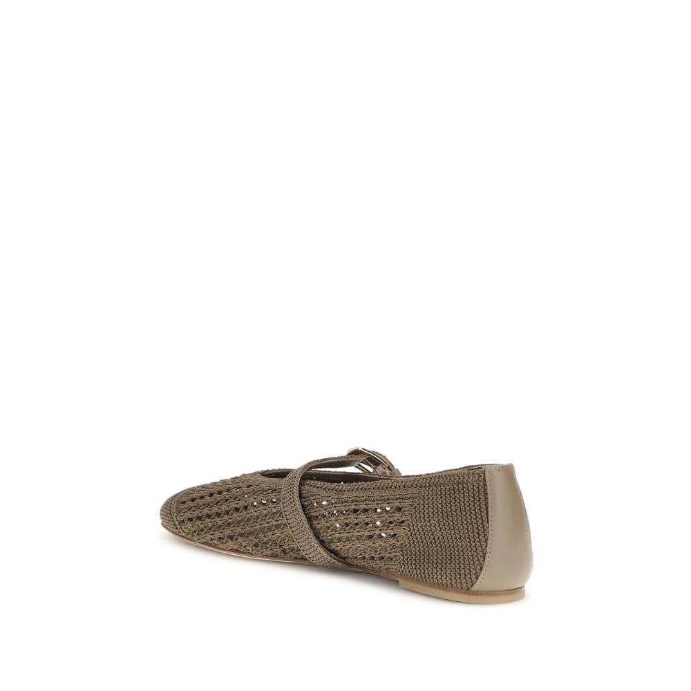 Stuart Weitzman Beige Fabric Ballet Flats - Image 3