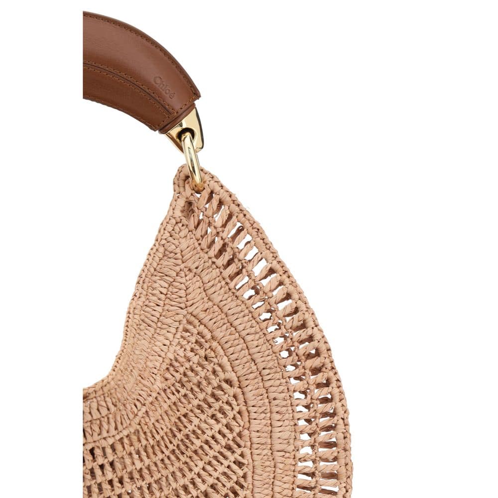 ChloƩ Beige Raffia Shoulder Bag - Image 4