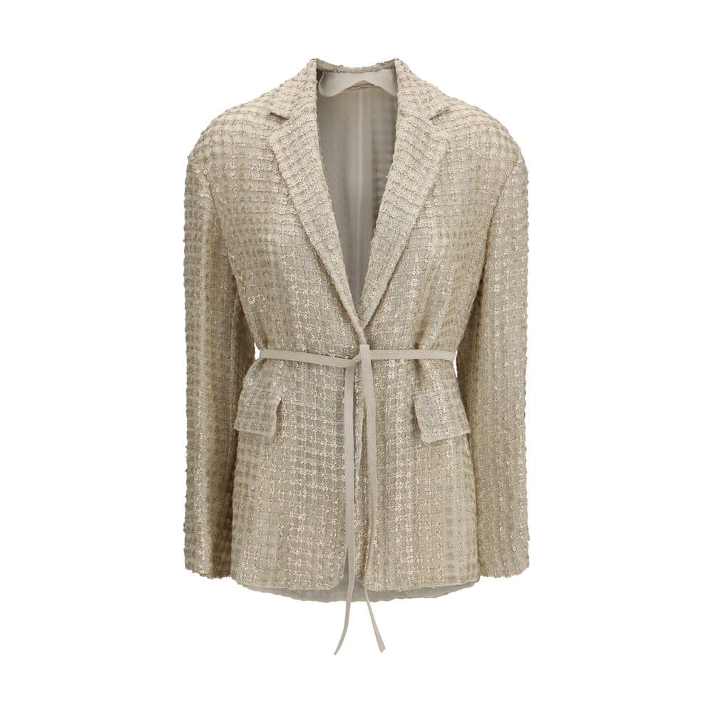 Brunello Cucinelli Beige Silk Coat