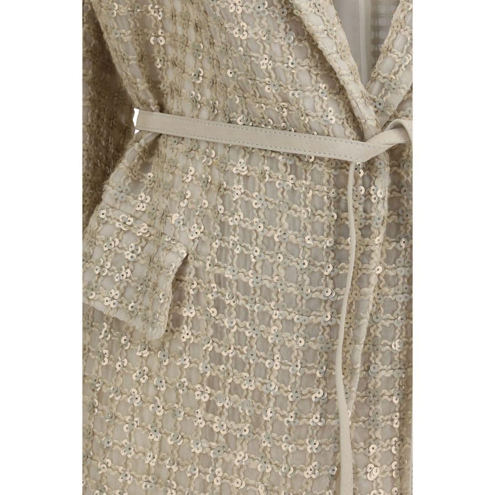Brunello Cucinelli Beige Silk Coat - Image 3