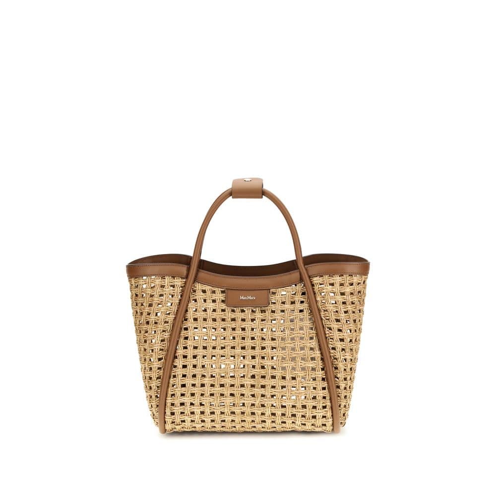 Max Mara Beige Raffia Shoulder Bag