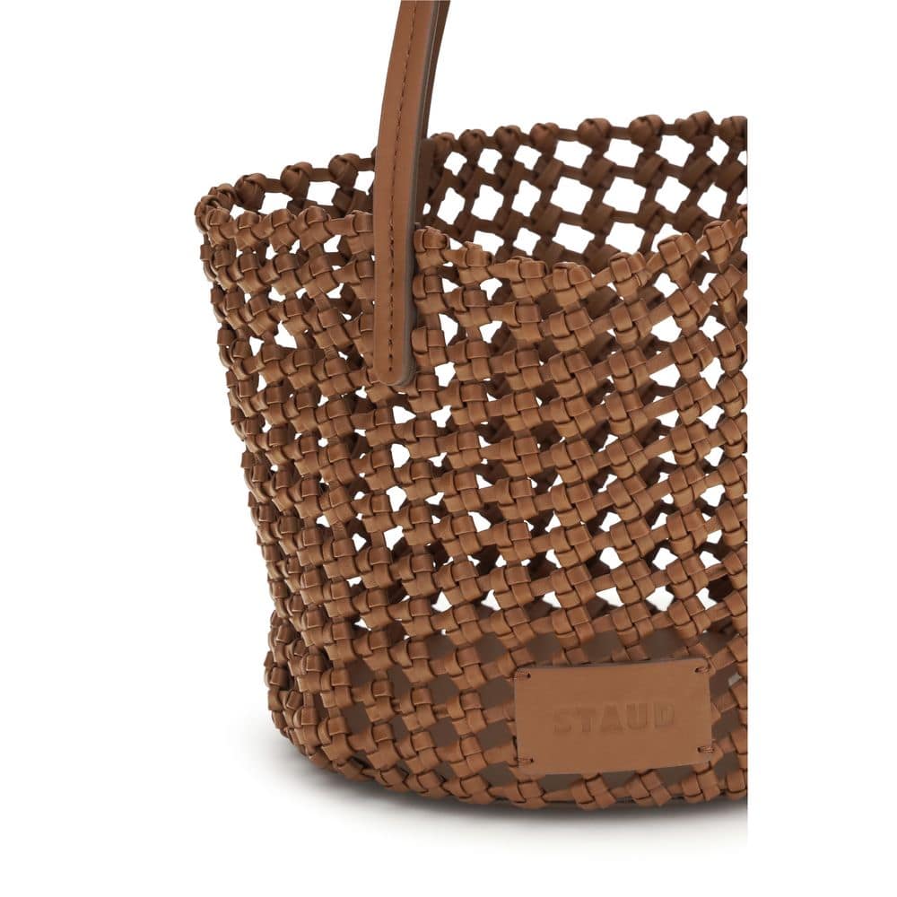 Staud Brown Calf Leather Bos Taurus Shoulder Bag - Image 4