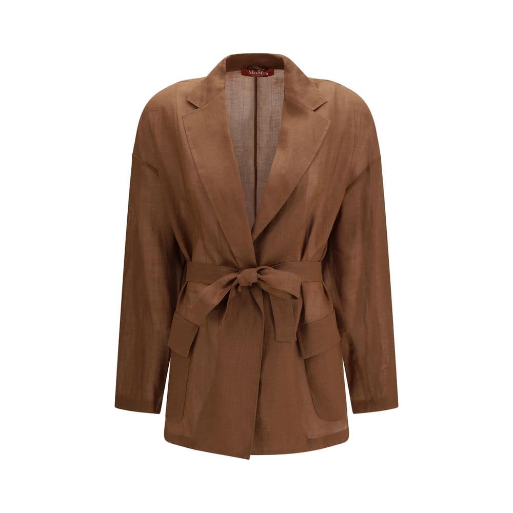 Max Mara Brown Ramie Coat - Image 2