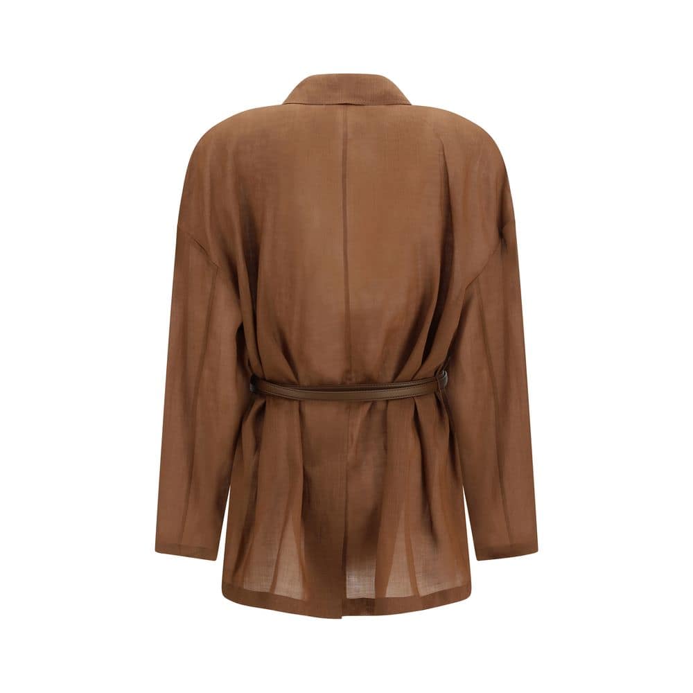 Max Mara Brown Ramie Coat - Image 3