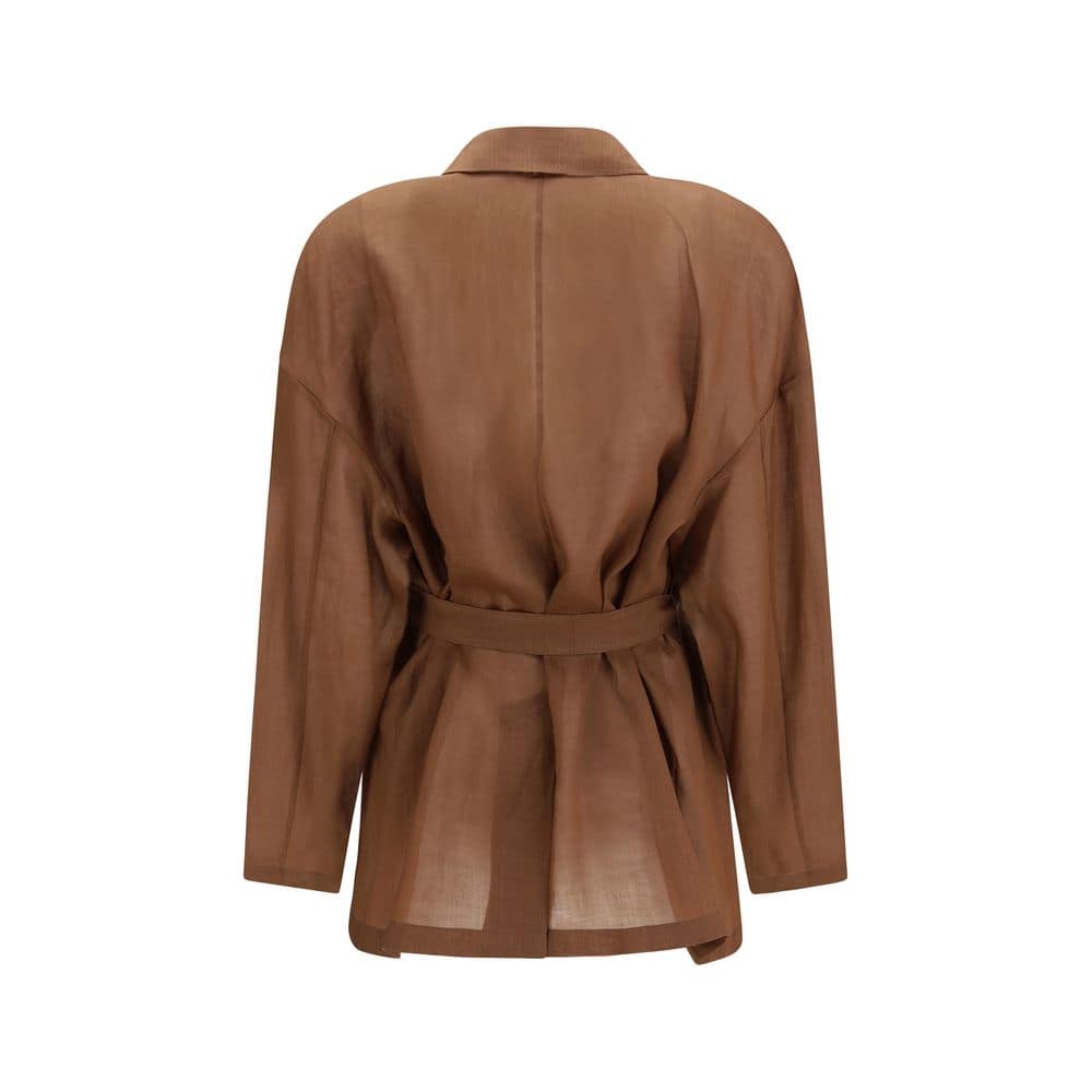 Max Mara Brown Ramie Coat - Image 4