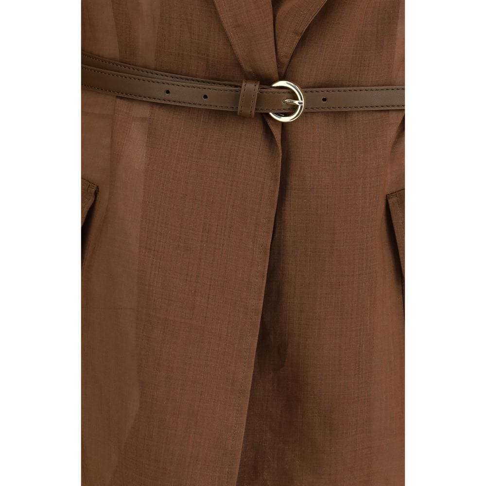Max Mara Brown Ramie Coat - Image 5