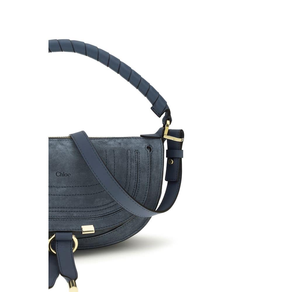 ChloƩ Blue Calf Leather Bos Taurus Shoulder Bag - Image 4
