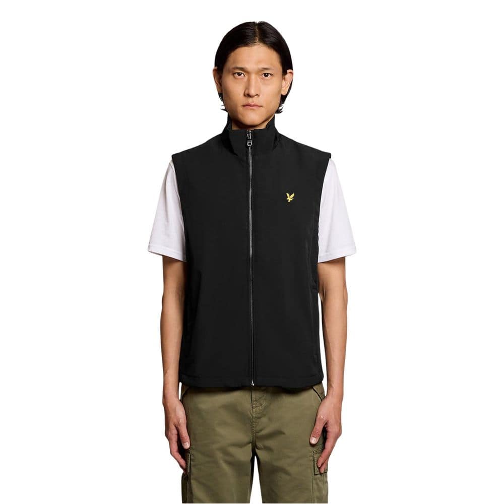 Lyle & Scott Black Polyester Sleveless Jacket